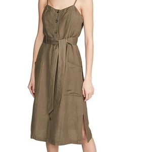 Rails Evie Linen Button Dress, Deep Olive, size M